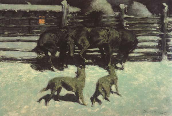Frederic Remington The Call for Help (mk43) oil painting image
